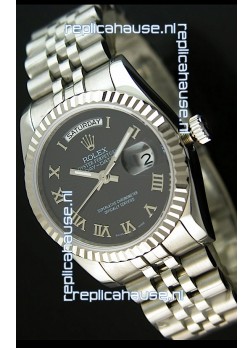 Rolex Replica Datejust Mens Swiss Watch in Black Dial - 41MM