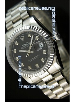 Rolex Replica Datejust Mens Swiss Watch in Black Dial - 41MM