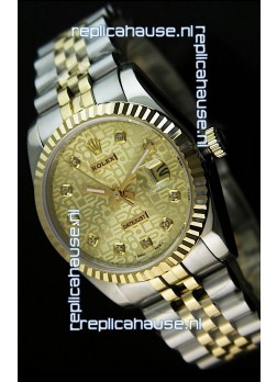 Rolex Replica Datejust Mens Swiss Watch in Gold Dial - 41MM