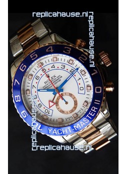 Rolex Replica Yachtmaster II Swiss Watch Two Tone Rose Gold - 1:1 Mirror Replica Watch
