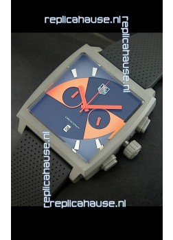 Tag Heuer Monaco Limited Edition Japanese Replica Titanium Watch in Orange Markers