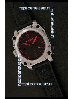 U-Boat Thousands of Feet Steel Watch in Black Dial