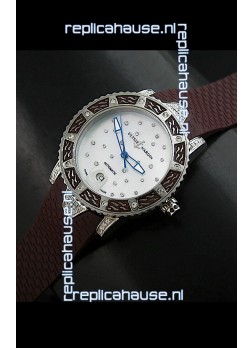 Ulysse Nardin Lady Diver White Starry Night Swiss Automatic Watch in Brown Strap