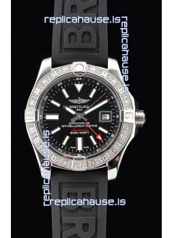 Breitling Avenger II Steel GMT Swiss Watch 1:1 Ultimate Edition - Black Dial