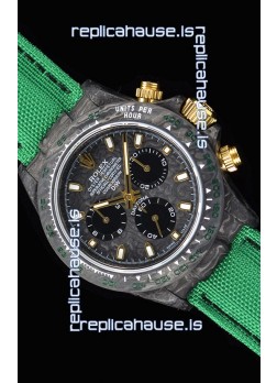 Rolex Daytona DiW Forged Cabon Casing 1:1 Mirror Replica with Green Nylon Strap 