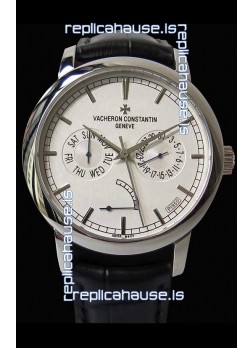 Vacheron Constantin Traditionnelle Day Date Steel Swiss Replica Watch 