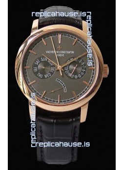 Vacheron Constantin Traditionnelle Day Date Pink Gold Swiss Replica Watch 