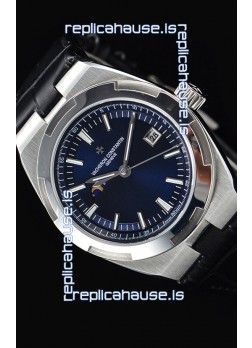 Vacheron Constantin Overseas MoonPhase Stainless Steel Swiss Watch in Blue Dial