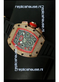 Richard Mille Filippe Massa Edition Titanium Swiss Replica Watch in Pink Gold Case