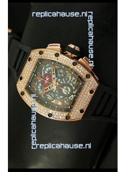 Richard Mille Filippe Massa Edition Titanium Swiss Replica Watch in Pink Gold Case
