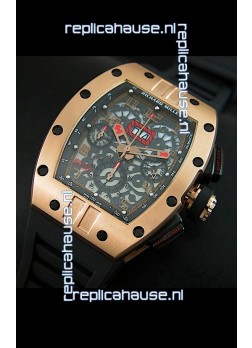 Richard Mille RM011 Filipe Massa Pink Gold on Titanium Casing Swiss Replica Watch