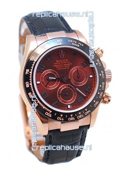 Rolex Daytona Chronograph MonoBloc Cerachrom Bezel Swiss Replica Rose Gold Plated Watch