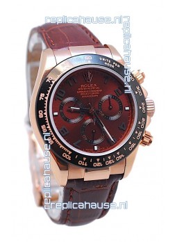 Rolex Daytona Chronograph MonoBloc Cerachrom Bezel Swiss Replica Rose Gold Plated Watch