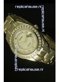 Rolex Day Date Swiss Watch in Stainless Steel Case  