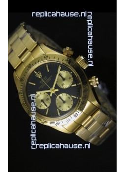 Rolex Daytona 6265 Cosmograph Black Dial in Gold Case