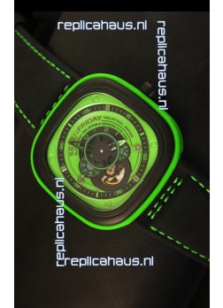 SevenFriday P-32 Black and Green with Original Miyota 82S7 Movement - 1:1 Mirror Quality