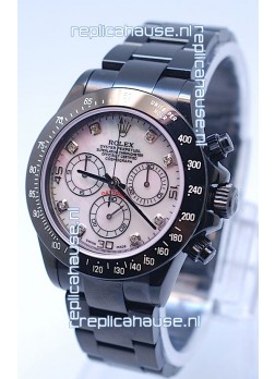 Rolex Daytona Cosmograph Project X Design Black Out Edition Series II Swiss Watch in Pink Pearl Dial 