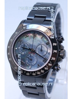 Rolex Daytona Cosmograph Project X Design Black Out Edition Series II Swiss Watch in Blue Pearl Dial 