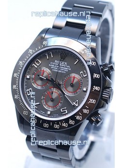 Rolex Cosmograph Project X Editions Black Out Daytona Swiss Replica Watch in Grey Dial